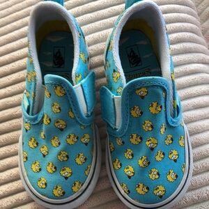 Vans Blue and Yellow Duck Print Sneakers